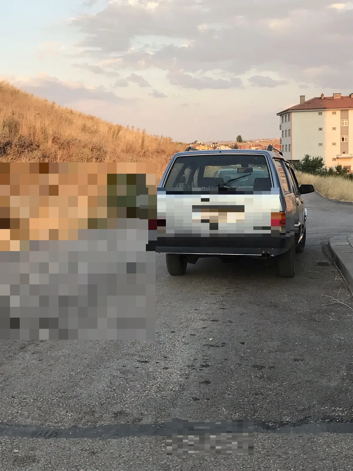 Arabanın sahibi hem yolu sahipleniyor hemde yolu çoketmis